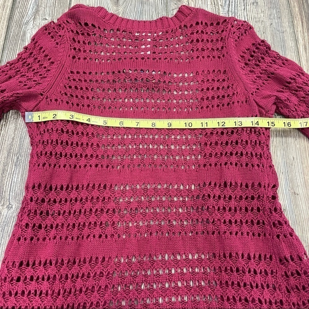 MATILDA Jane A Stitch In Time Cardigan Sweater XS NWT Burgundy Wine Red - Picture 9 of 10